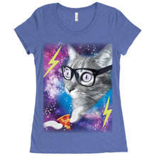 Throwback Funny Cat in Space Shirt