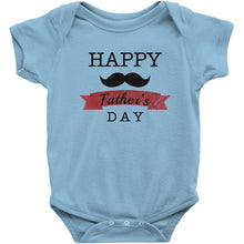 Cute Happy Father's Day Onesie Bodysuit or Infant / Toddler Tee with Mustache