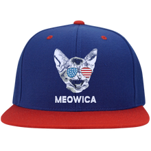 Meowica USA American Flag Cat - July 4 High-Profile Snapback Hat