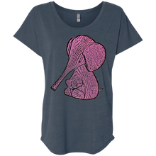 Pink Elephant Cute Women's Loose Fitting Tee