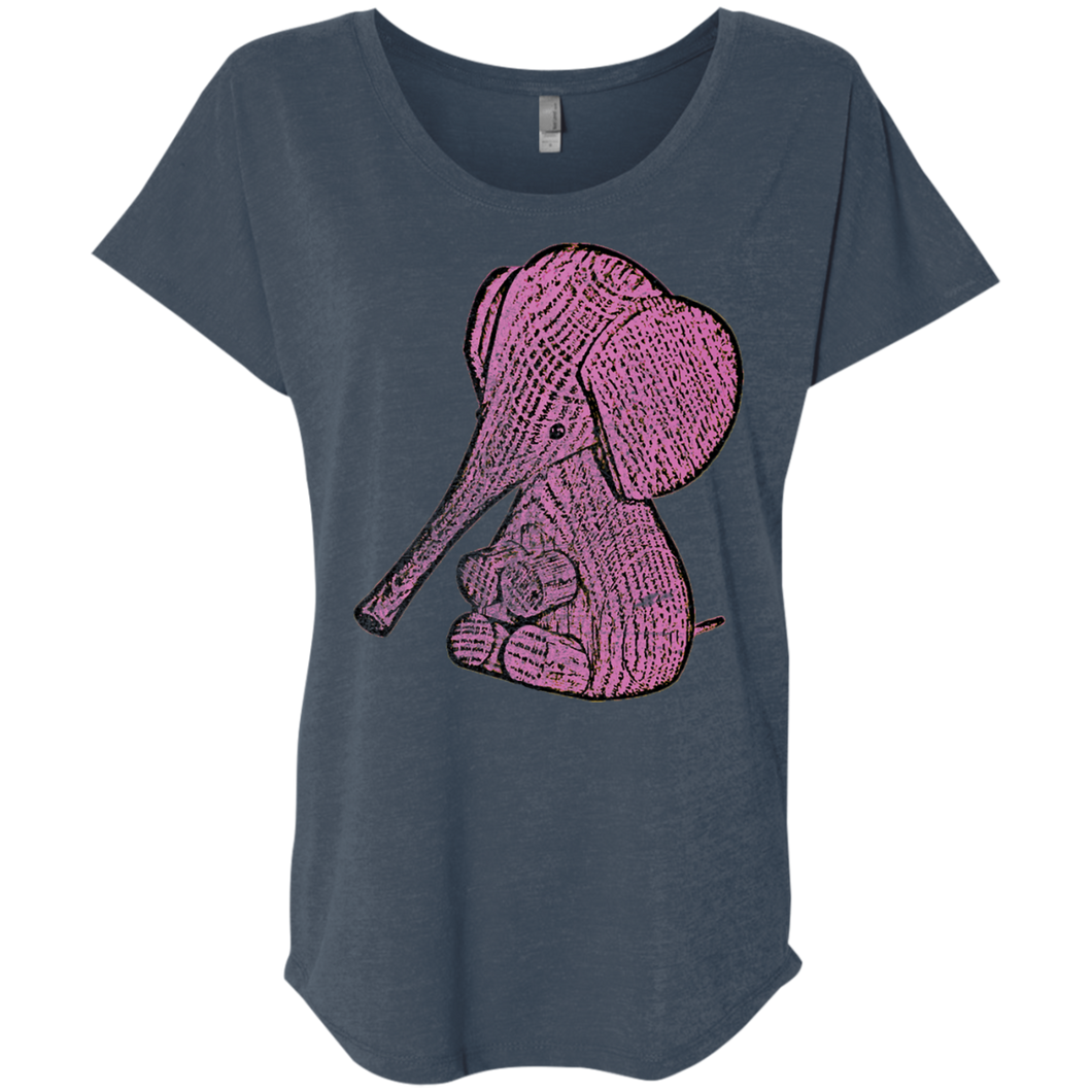 Pink Elephant Cute Women's Loose Fitting Tee