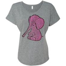 Pink Elephant Cute Women's Loose Fitting Tee