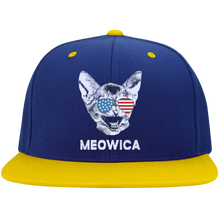 Meowica USA American Flag Cat - July 4 High-Profile Snapback Hat