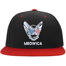 Meowica USA American Flag Cat - July 4 High-Profile Snapback Hat