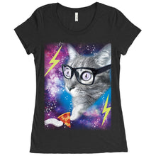 Throwback Funny Cat in Space Shirt