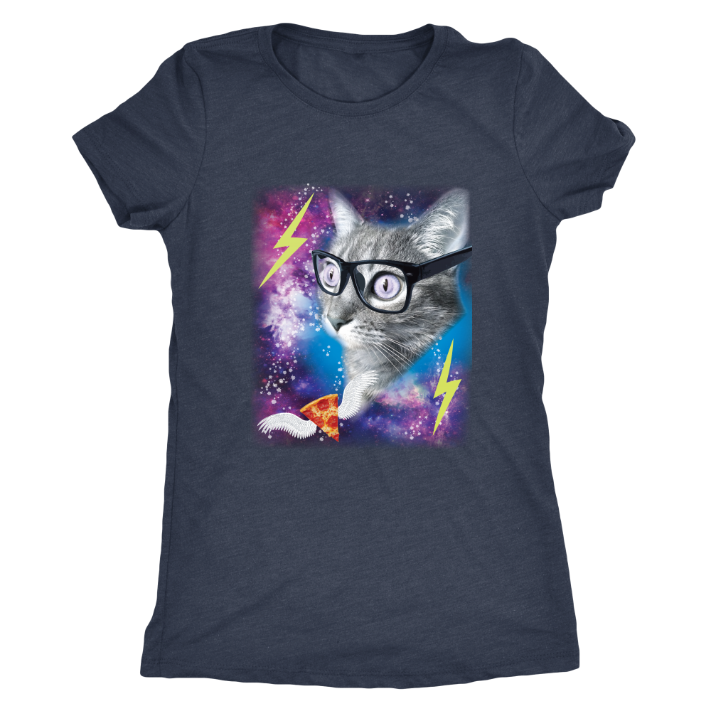 Throwback Funny Cat in Space Shirt