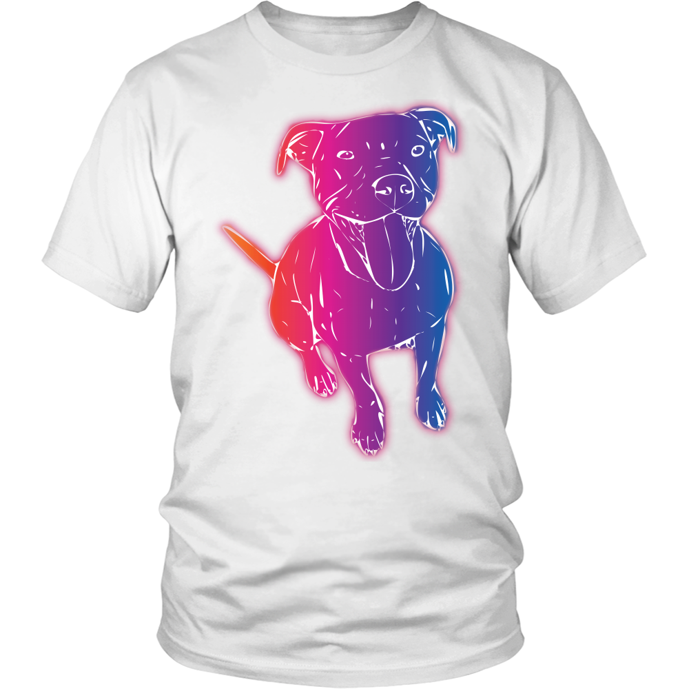 Bright, Glowing, Neon Pitbull Art Tee Men's/Women's t Shirt