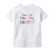 Cute Happy First Father's Day Daddy Onesie Bodysuit or Infant Tee