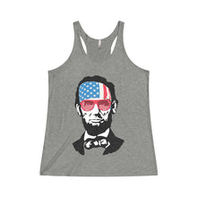 Abraham Lincoln July 4 Women's Tri-Blend Racerback Tank