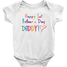 Cute Happy First Father's Day Daddy Onesie Bodysuit or Infant Tee