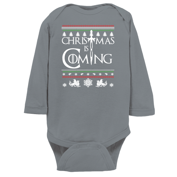 Christmas is Coming Medieval Thrones Style Onesie or Infant/Child Tee