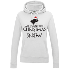 Women's All I Want for Christmas is Snow Medieval Thrones Style Hoodie