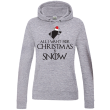 Women's All I Want for Christmas is Snow Medieval Thrones Style Hoodie