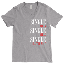 Single Bells Funny Mens Unisex V-Neck Holiday T-shirt