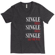 Single Bells Funny Mens Unisex V-Neck Holiday T-shirt