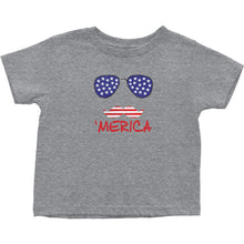 Cute, Funny "'Merica" American Flag with Mustache Onesie Bodysuit, Infant Tee, or Toddler Tee