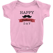 Cute Happy Father's Day Onesie Bodysuit or Infant / Toddler Tee with Mustache