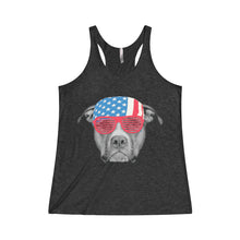 Pitbull America USA July 4 Women's Tri-Blend Racerback Tank