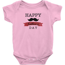 Cute Happy Father's Day Onesie Bodysuit or Infant / Toddler Tee with Mustache