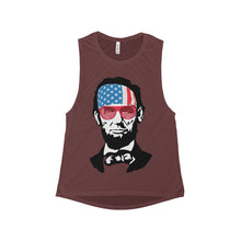 Abraham Lincoln July 4 Women's Flowy Scoop Muscle Tank