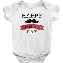 Cute Happy Father's Day Onesie Bodysuit or Infant / Toddler Tee with Mustache