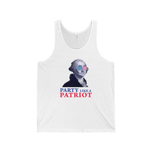 Party Like a Patriot Labor Day Memorial Day July 4th Abe Lincoln Unisex Jersey Tank