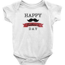 Cute Happy Father's Day Onesie Bodysuit or Infant / Toddler Tee with Mustache