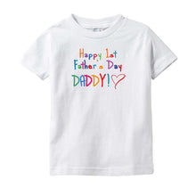 Cute Happy First Father's Day Daddy Onesie Bodysuit or Infant Tee