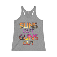 Suns Out Guns Out Next Level Tri-Blend Racerback Tank