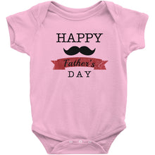 Cute Happy Father's Day Onesie Bodysuit or Infant / Toddler Tee with Mustache