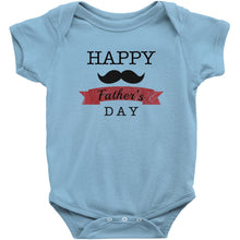 Cute Happy Father's Day Onesie Bodysuit or Infant / Toddler Tee with Mustache