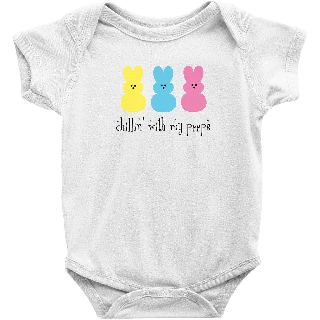 Cute and Funny Chillin With My Peeps Bunny Easter Baby Onesie – AmStaf  Designs