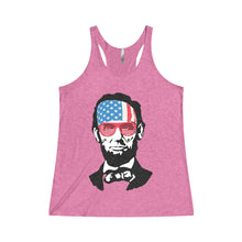 Abraham Lincoln July 4 Women's Tri-Blend Racerback Tank