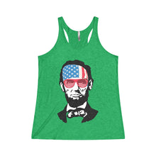 Abraham Lincoln July 4 Women's Tri-Blend Racerback Tank