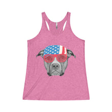 Pitbull America USA July 4 Women's Tri-Blend Racerback Tank