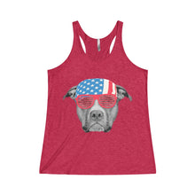 Pitbull America USA July 4 Women's Tri-Blend Racerback Tank