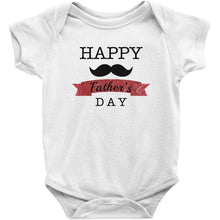 Cute Happy Father's Day Onesie Bodysuit or Infant / Toddler Tee with Mustache