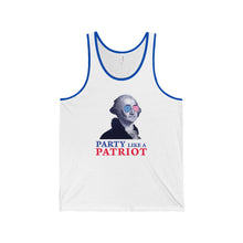 Party Like a Patriot Labor Day Memorial Day July 4th Abe Lincoln Unisex Jersey Tank