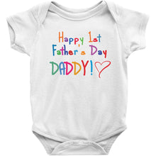 Cute Happy First Father's Day Daddy Onesie Bodysuit or Infant Tee