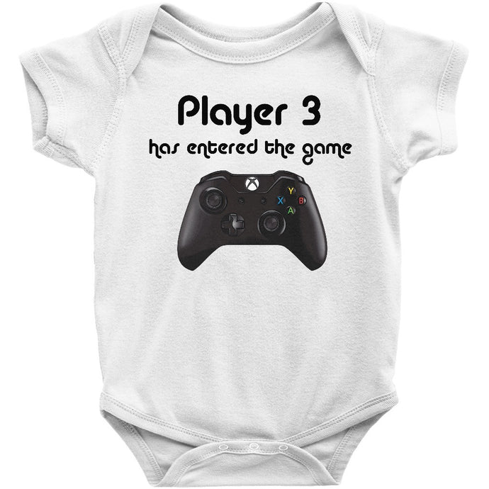 Cute Xbox Nintendo Daddy and Baby Player 3 Has Entered the Game Onesie/Bodysuit, TShirt. Perfect for Father's Day!