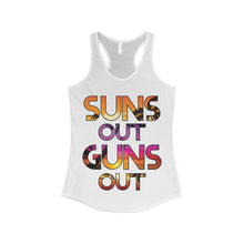 Suns Out Guns out Women's Ideal Racerback Tank