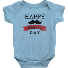 Cute Happy Father's Day Onesie Bodysuit or Infant / Toddler Tee with Mustache