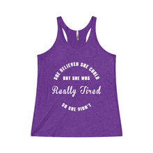 She Believed She Could But She Was Tired Women's Tri-Blend Racerback Tank