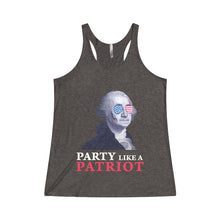 Party Like a Patriot George Washington July 4 Memorial Day Labor Day Women's Tri-Blend Racerback Tank