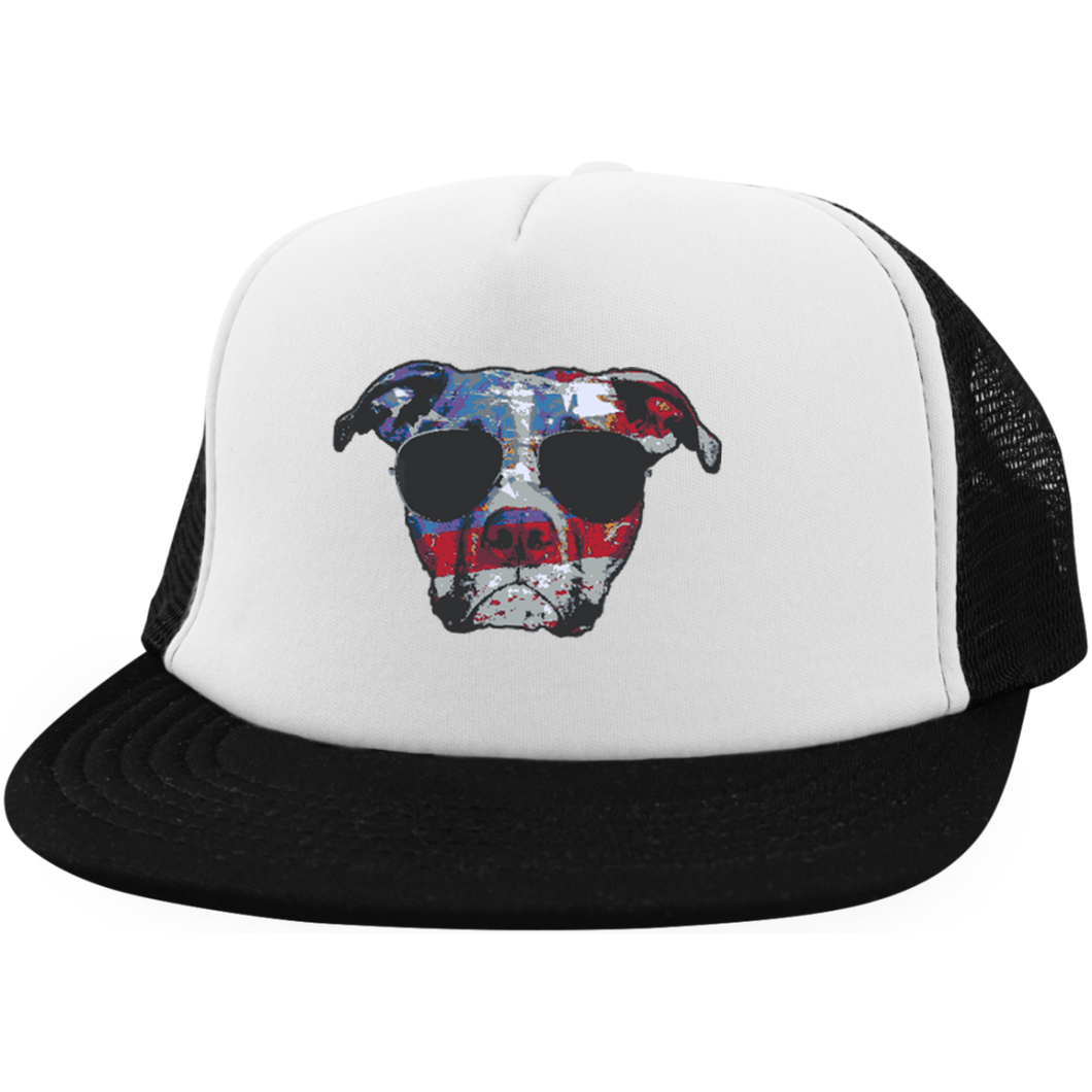 USA Pitbull American Staffordshite Terrier America Trucker Hat with Snapback