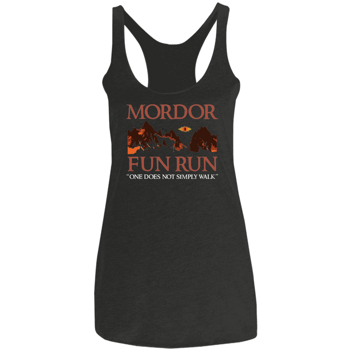 Mordor Fun Run Custom Cat NL6733 Ladies' Triblend Racerback Tank