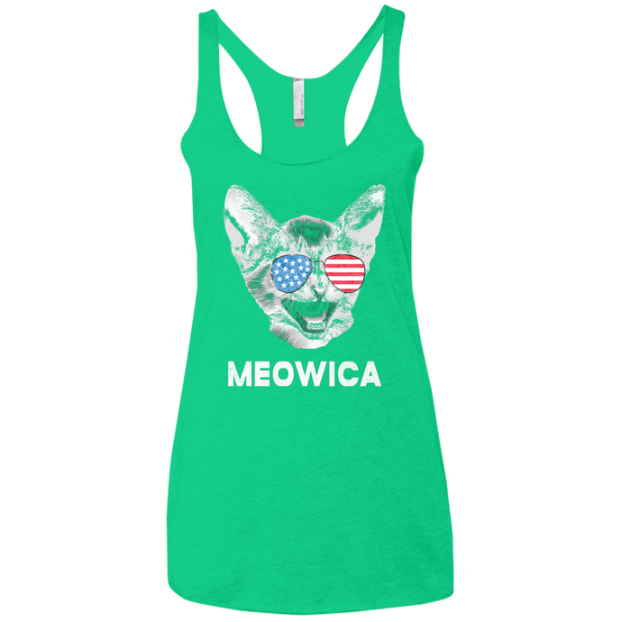 Meowica Custom Cat NL6733 Next Level Ladies' Triblend Racerback Tank