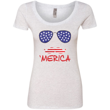 Funny Cute "'Merica" American Flag with Mustache Mens / Womens Tshirt