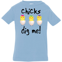 Chicks Dig Me Cute Easter Infant Tshirt 3322 Rabbit Skins Infant Jersey T-Shirt