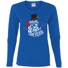 Walking in a Winter Wonderland Hilday Christmas Long-sleeve Tshirt G540L Gildan Ladies' Cotton LS T-Shirt